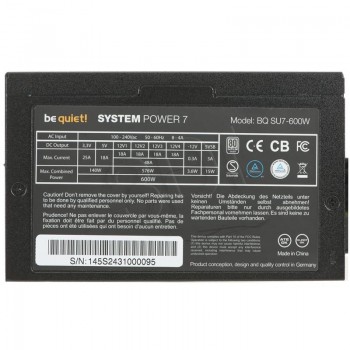 BE QUIET! SYSTEM POWER 7 600W (BN145) 80+ SILVER