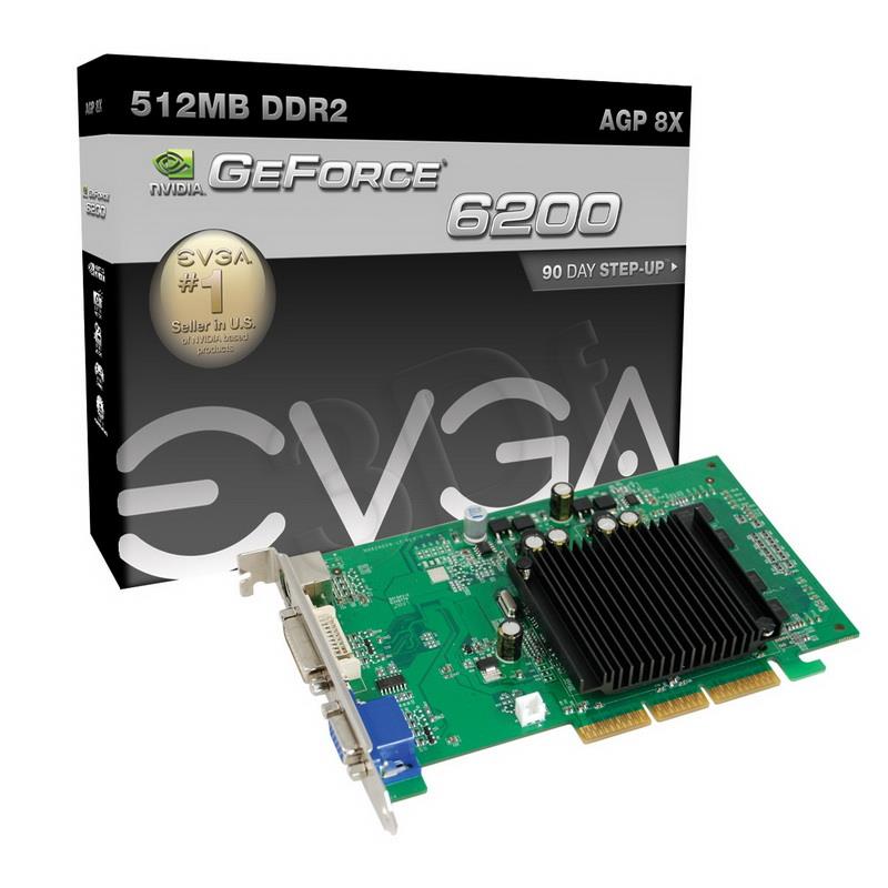 EVGA GeForce  6200 512MB DDR2/64bit  TV/DVI AGPx8 (350/532) (chodzenie pasywne)